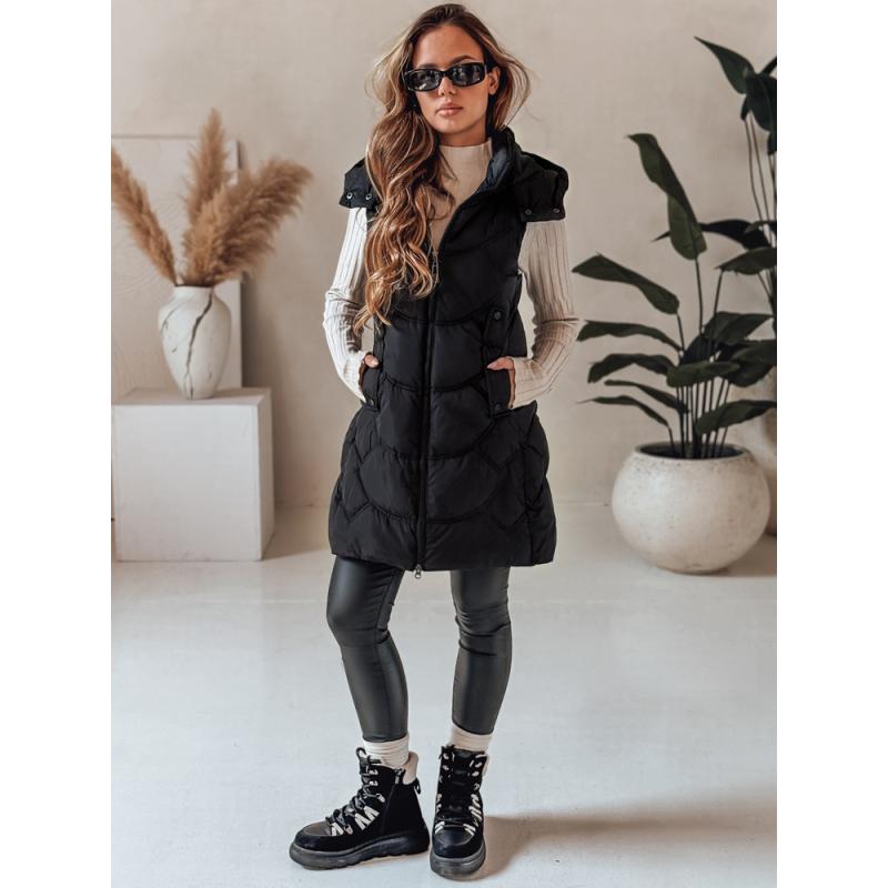 Dámska prešívaná vesta s izoláciou, čierna