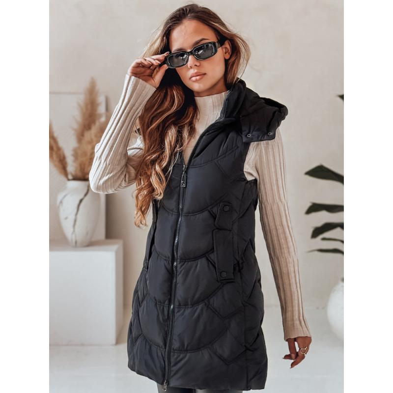 Dámska prešívaná vesta s izoláciou, čierna