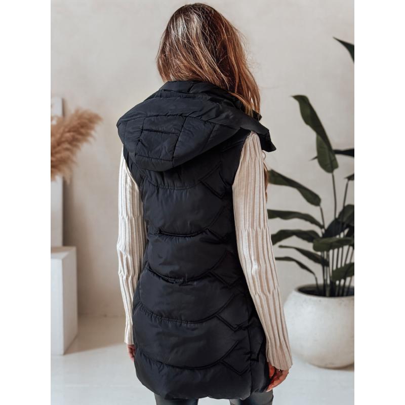 Dámska prešívaná vesta s izoláciou, čierna
