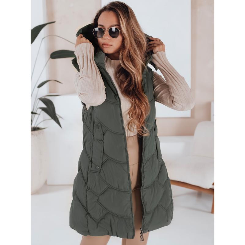 Dámska prešívaná vesta s izoláciou, zelená