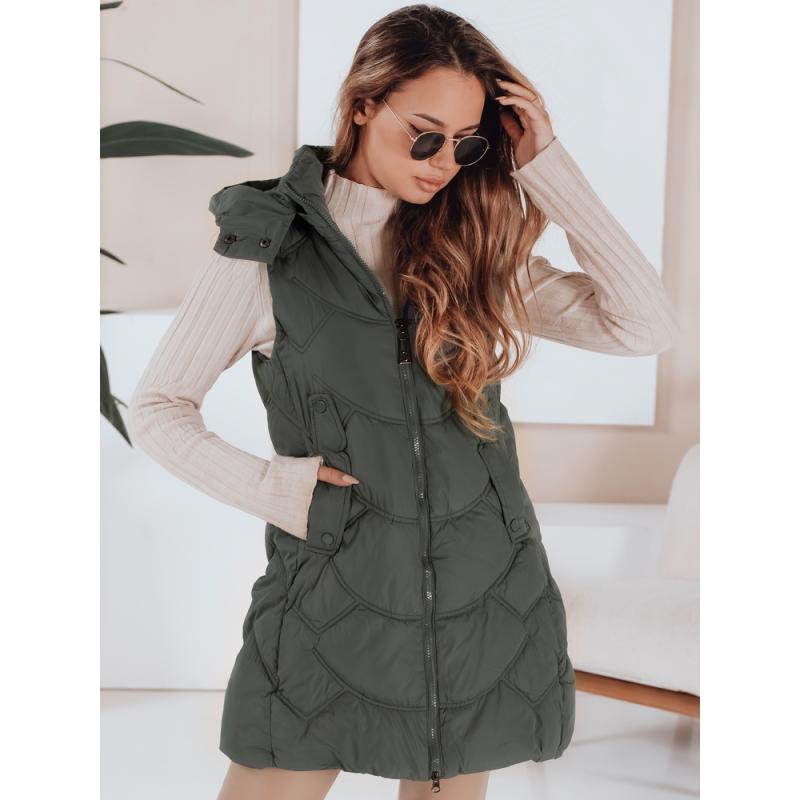 Dámska prešívaná vesta s izoláciou, zelená