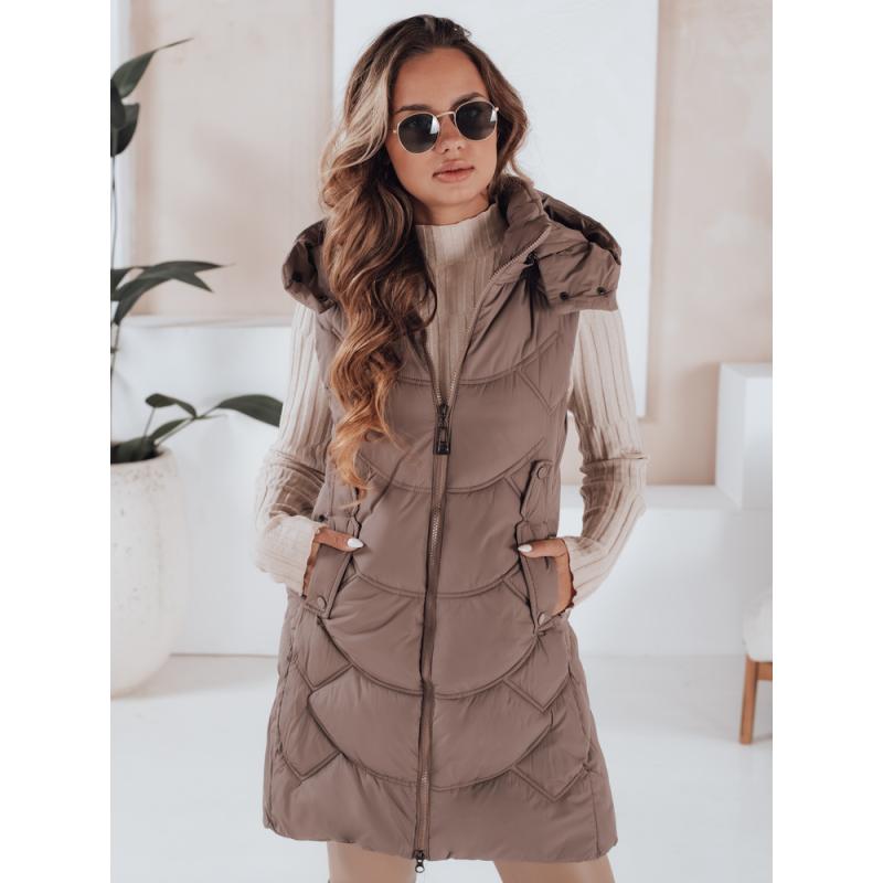 Dámska prešívaná vesta s izoláciou, latte