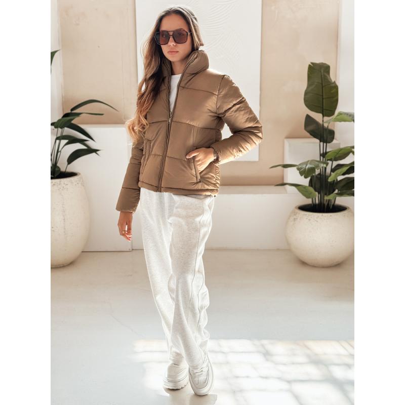 Dámska prešívaná zimná bunda LAROSE tmavo béžová