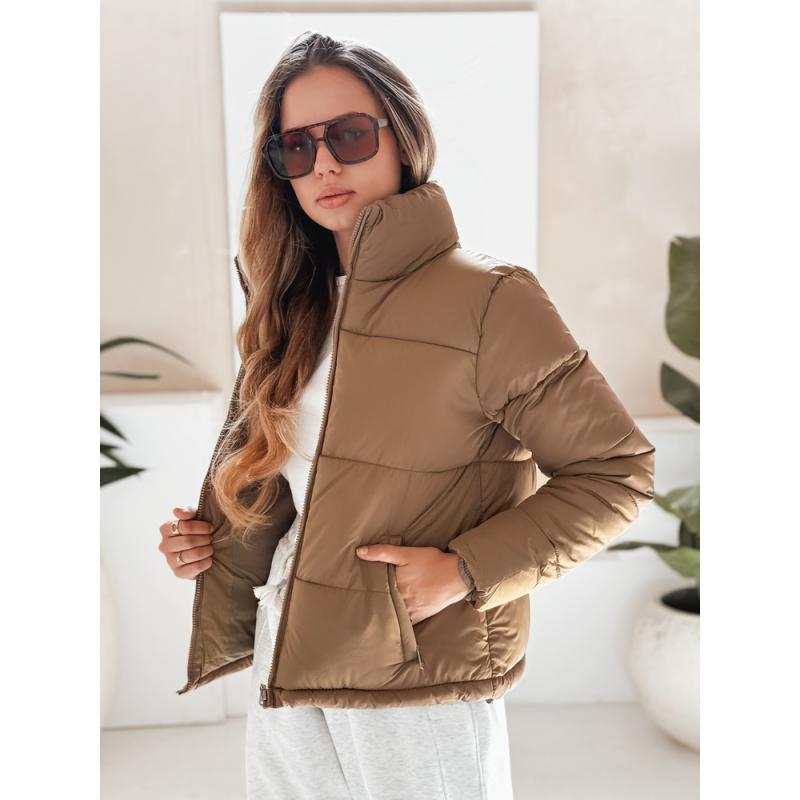 Dámska prešívaná zimná bunda LAROSE tmavo béžová