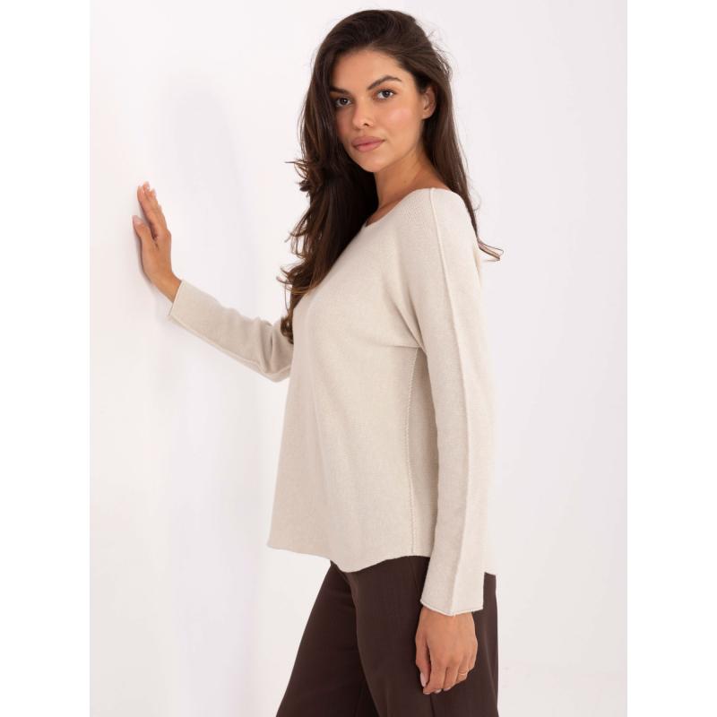 Pisztáciás oversized pulóver 3/4-es ujjakkal