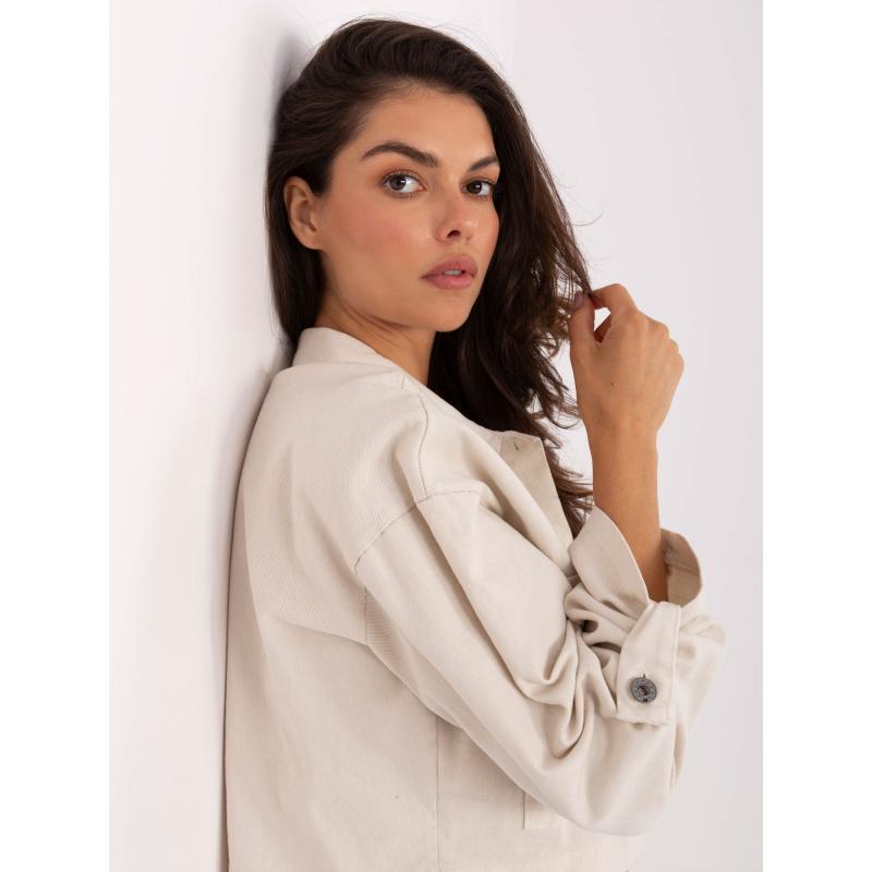 Világos bézs rövid farmer kabát RUE PARIS