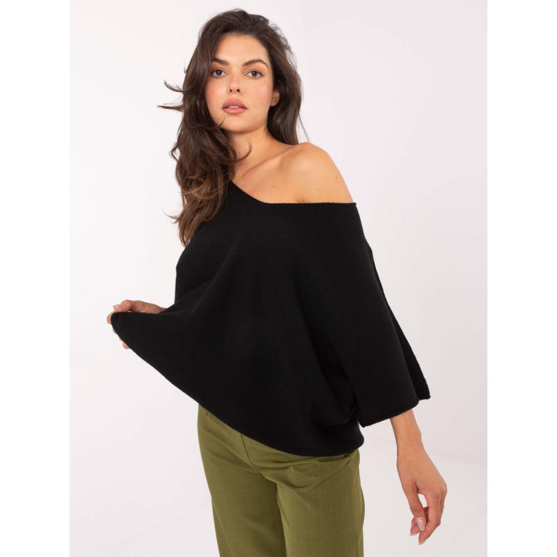 Černý klasický svetr s pružnými lemy