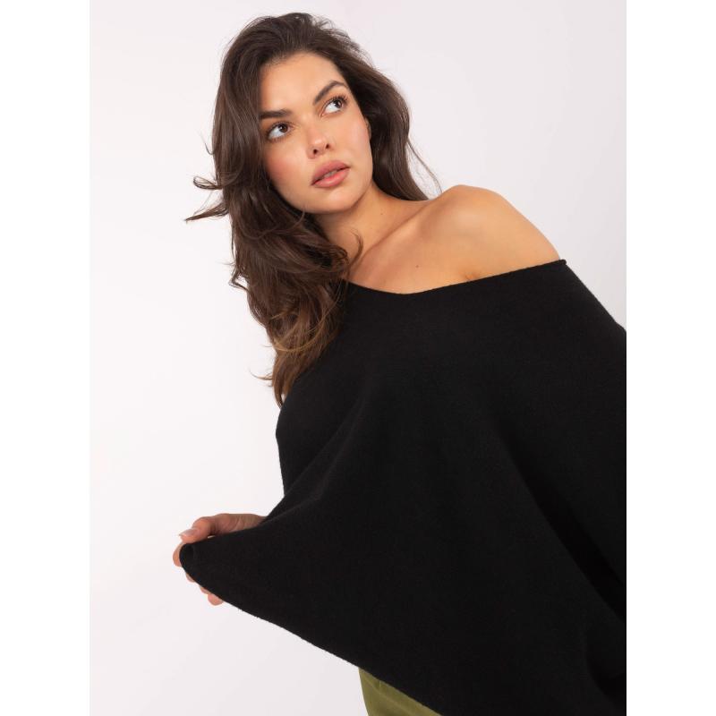 Černý klasický svetr s pružnými lemy