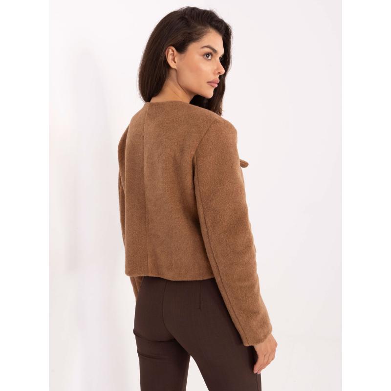 Camelová bunda s imitáciou vreciek RUE PARIS