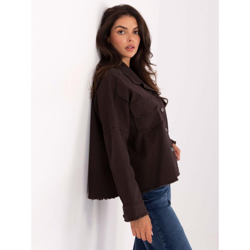 Sötétbarna farmerdzseki zsebekkel RUE PARIS