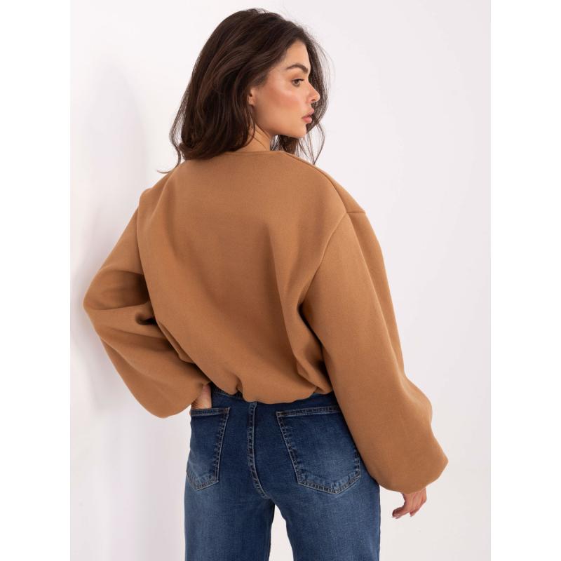 Rövid, camel színű kabát cipzárral RUE PARIS