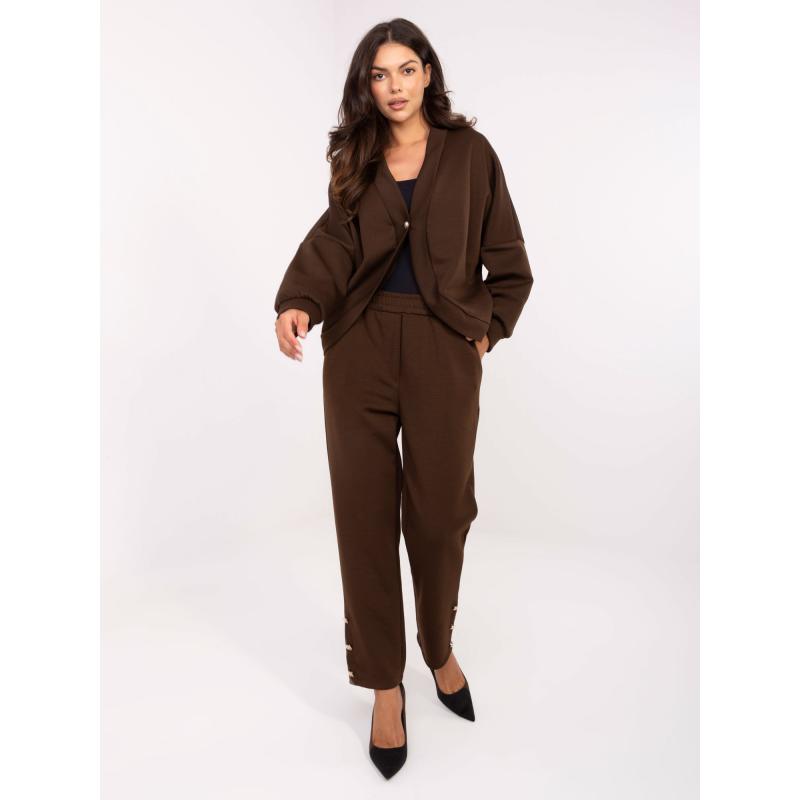Sötétbarna szett oversized kardigánnal RUE PARIS