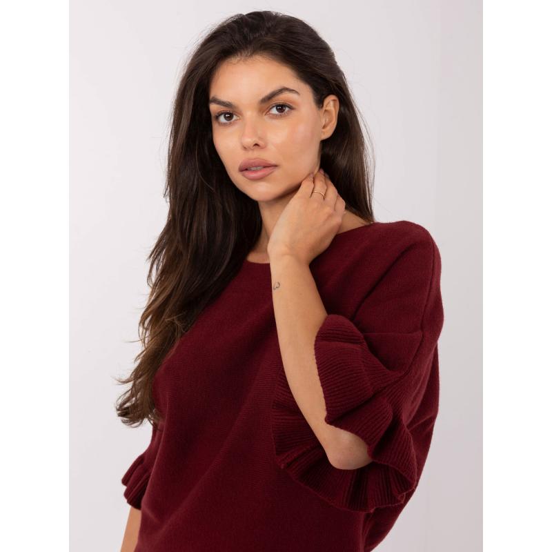 Világos sárga kétoldalas pulóver V nyakkivágással