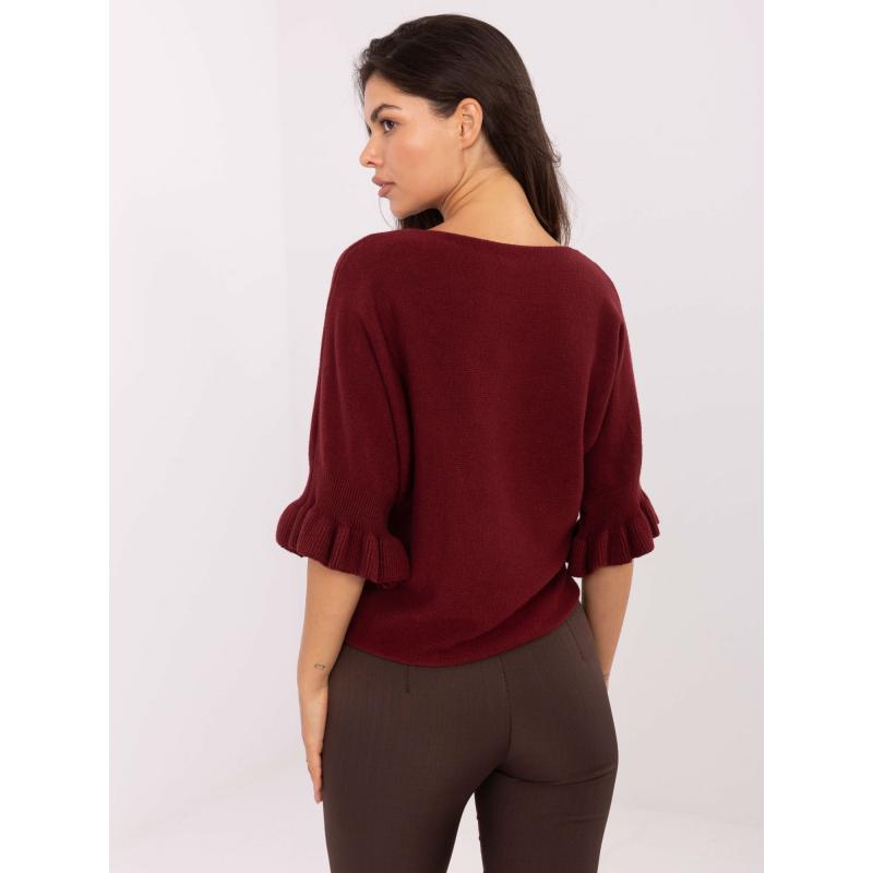 Világos sárga kétoldalas pulóver V nyakkivágással