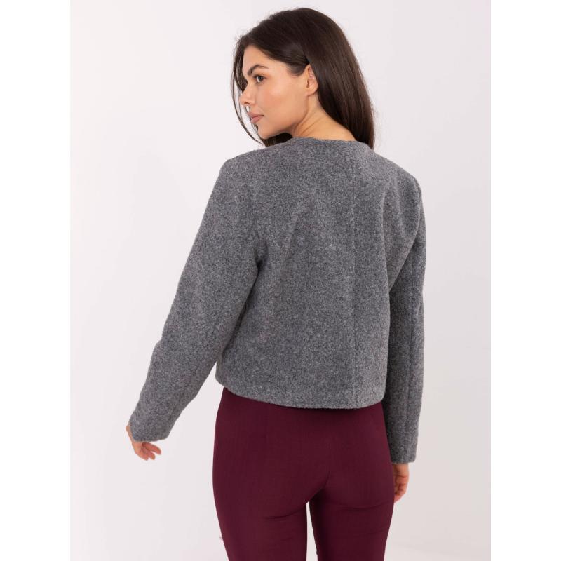 Tmavošedá elegantná bunda s podšívkou RUE PARIS