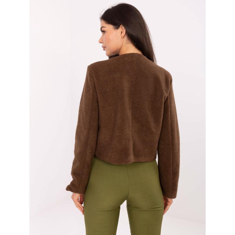 Hnedá bunda z hrubšieho materiálu RUE PARIS