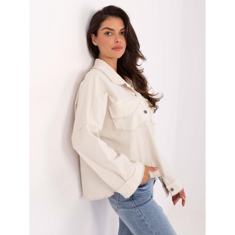 Világos bézs farmerkabát gallérral RUE PARIS
