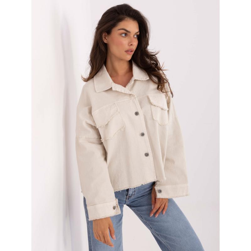 Világos bézs farmerkabát gallérral RUE PARIS