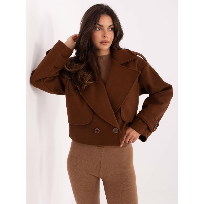 Barna kabát csíkos ujjakkal RUE PARIS