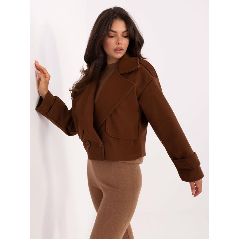 Barna kabát csíkos ujjakkal RUE PARIS