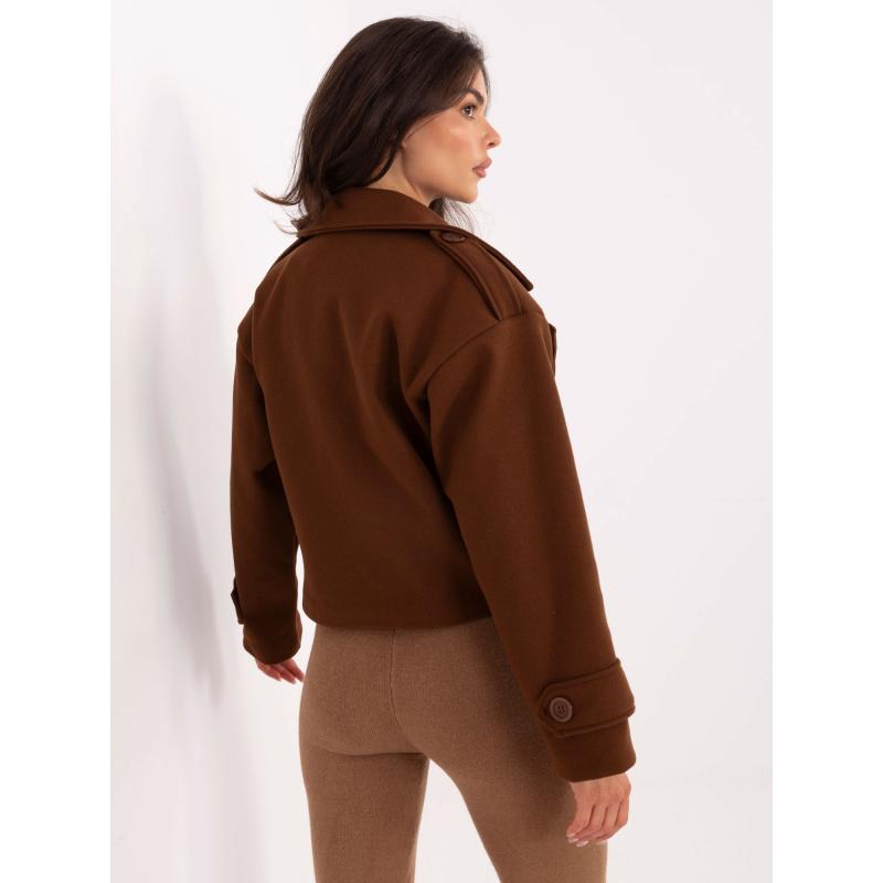 Barna kabát csíkos ujjakkal RUE PARIS