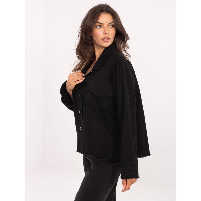 Fekete farmer kabát zsebekkel RUE PARIS