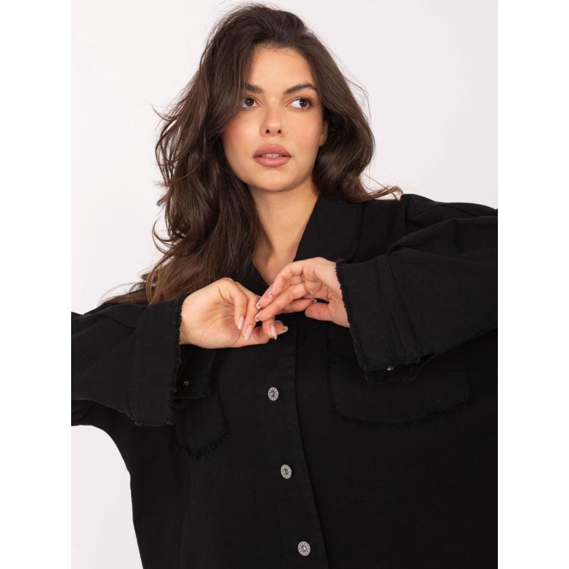 Fekete farmer kabát zsebekkel RUE PARIS