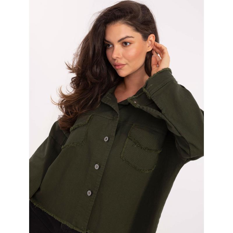 Khaki oversized džínsová bunda RUE PARIS