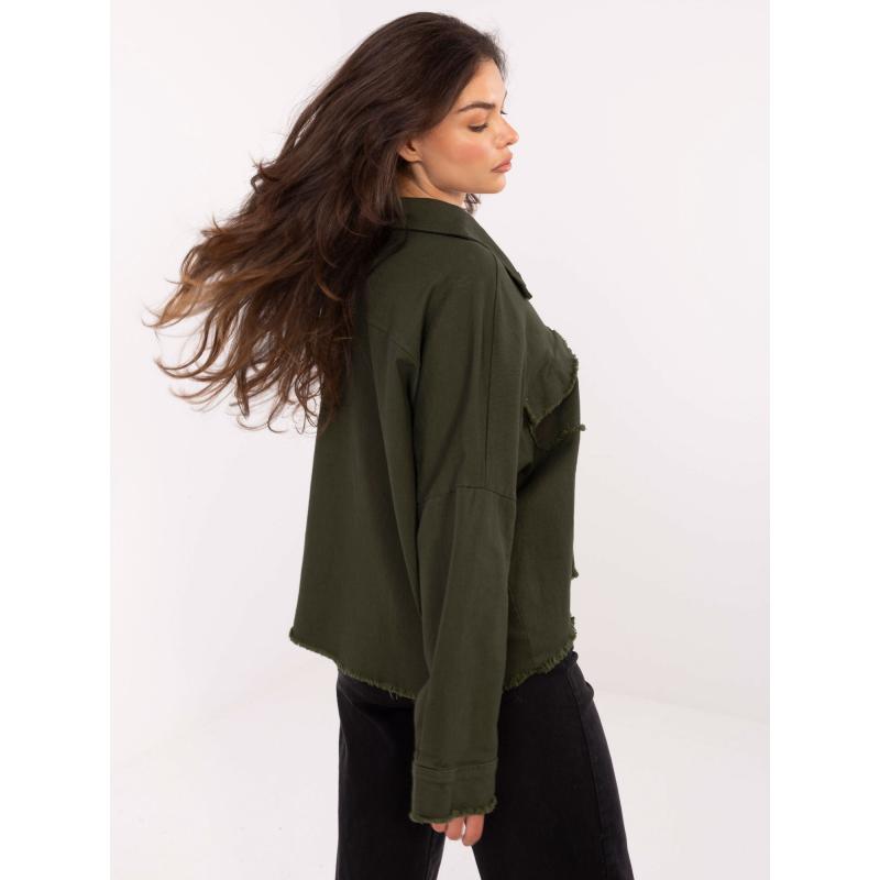 Khaki oversized džínsová bunda RUE PARIS