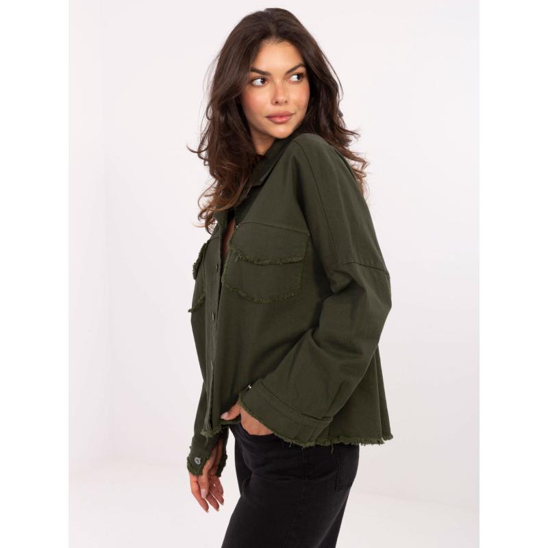 Khaki oversized džínsová bunda RUE PARIS