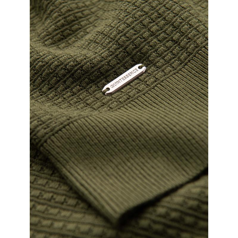 Férfi laza pulóver vízszintes csíkokkal – sötétkék V1 OM-SWSW-0143