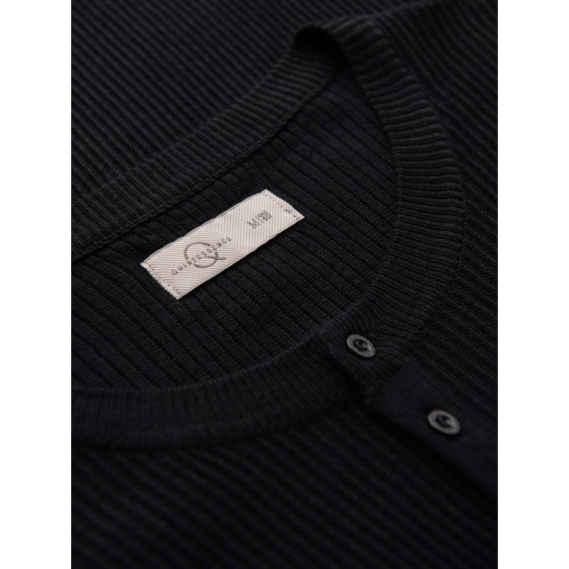 Férfi texturált pulóver kerek nyakkivágással – olíva V1 OM-SWSW-0181