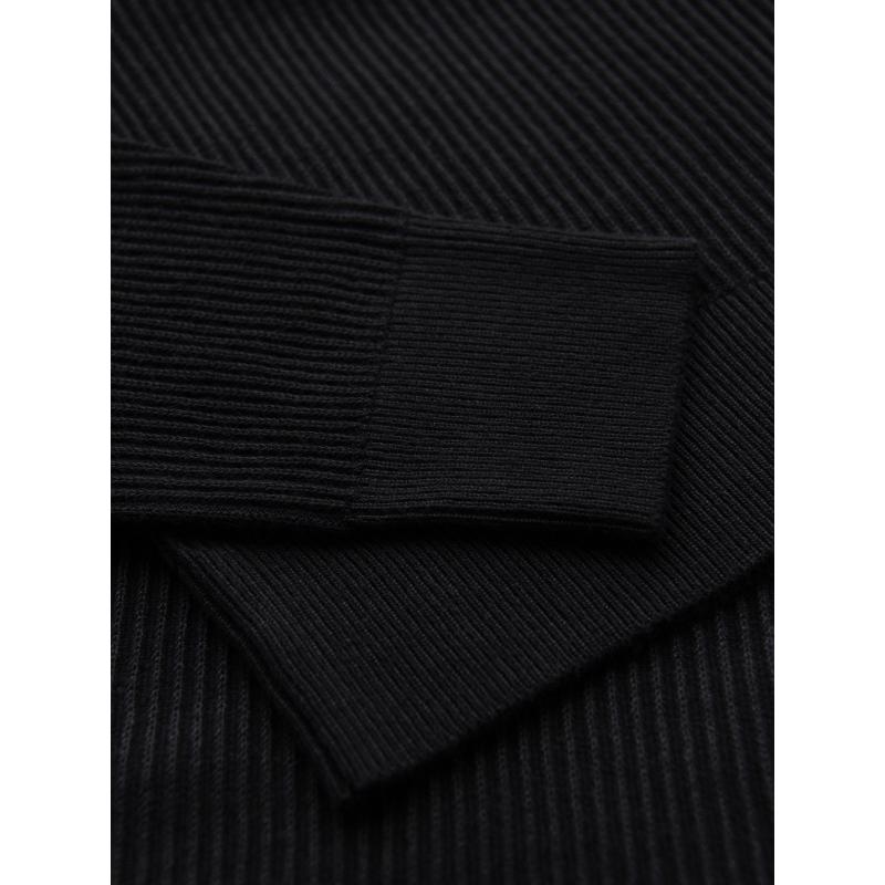 Férfi texturált pulóver kerek nyakkivágással – olíva V1 OM-SWSW-0181