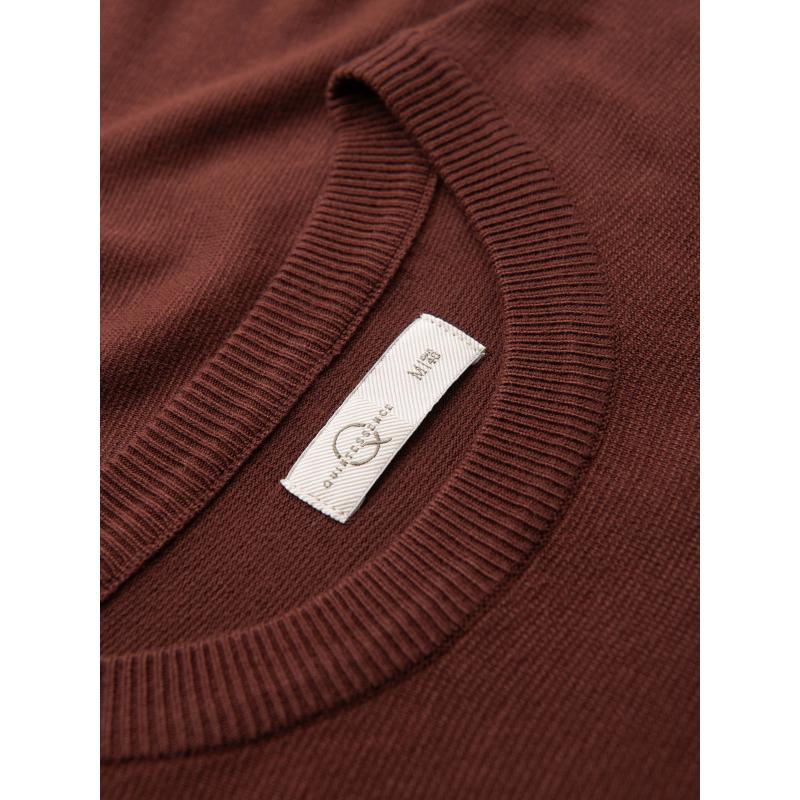Férfi pulóver, kerek nyakkivágással, rugalmas kötött anyagból, klasszikus mintával – bordó V4 OM-SWSW-0183
