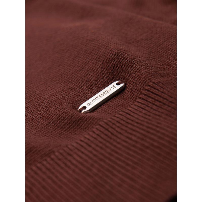 Férfi pulóver, kerek nyakkivágással, rugalmas kötött anyagból, klasszikus mintával – bordó V4 OM-SWSW-0183