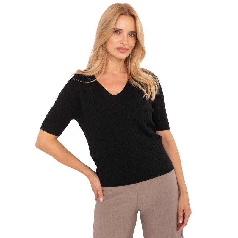 Arany színű, rövid ujjú oversized női pulóver