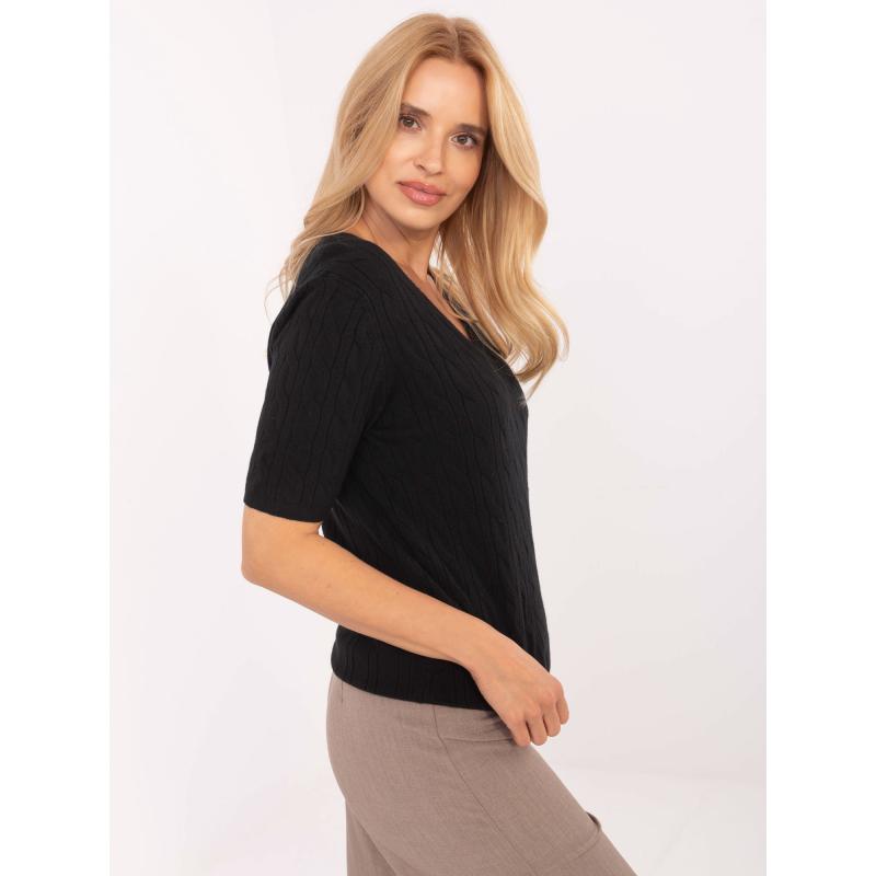 Arany színű, rövid ujjú oversized női pulóver