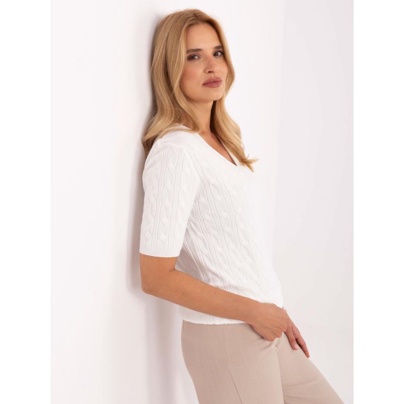 Világos bézs színű, egyszínű női pulóver