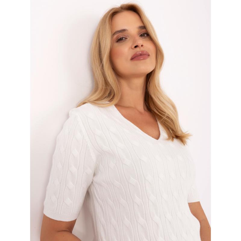 Világos bézs színű, egyszínű női pulóver