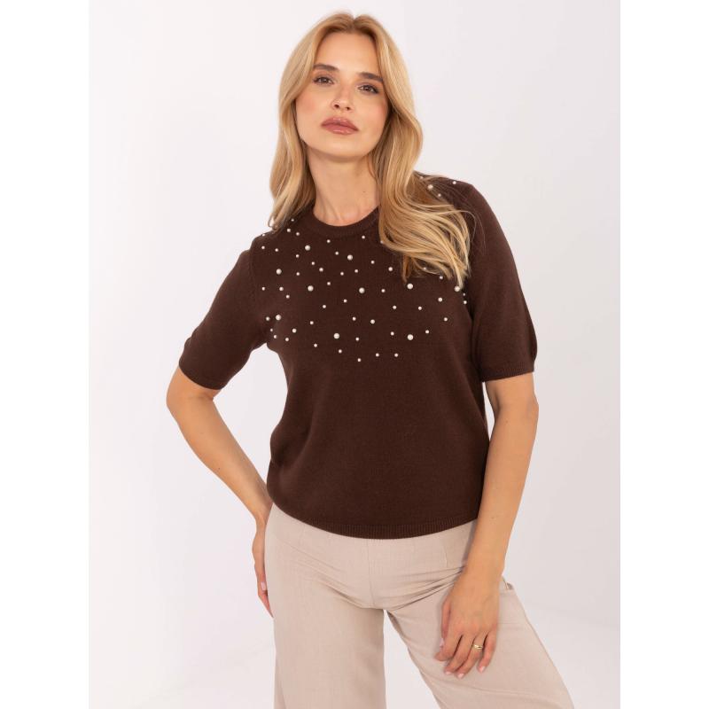 Ekru klasický sveter s viskózou