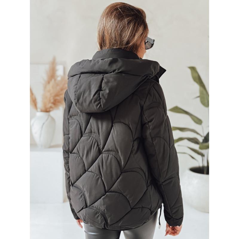 Dámská zimní bunda LOVEWARM krátká prošívaná s kapucí černá