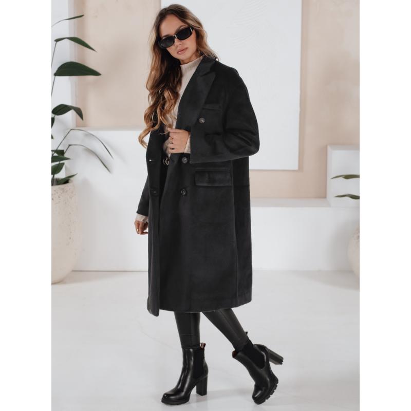 Női oversized fekete téli kabát