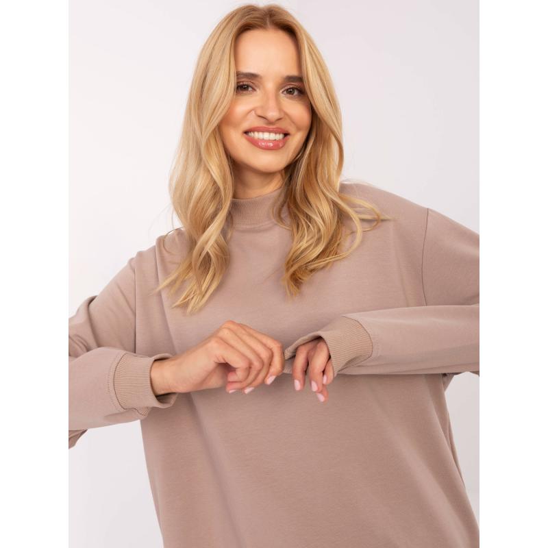 Sötétbézs női pulóver félkapucnival BASIC FEEL GOOD