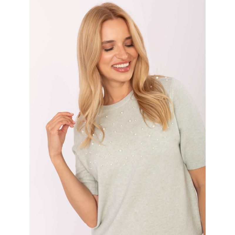 Barna női pulóver rövid ujjú