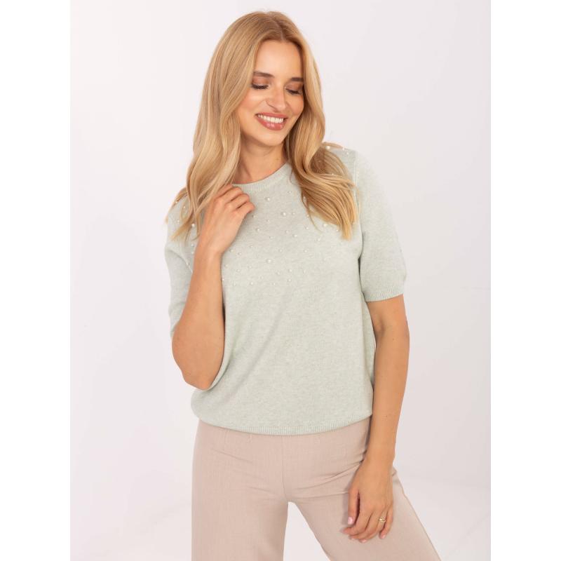 Barna női pulóver rövid ujjú