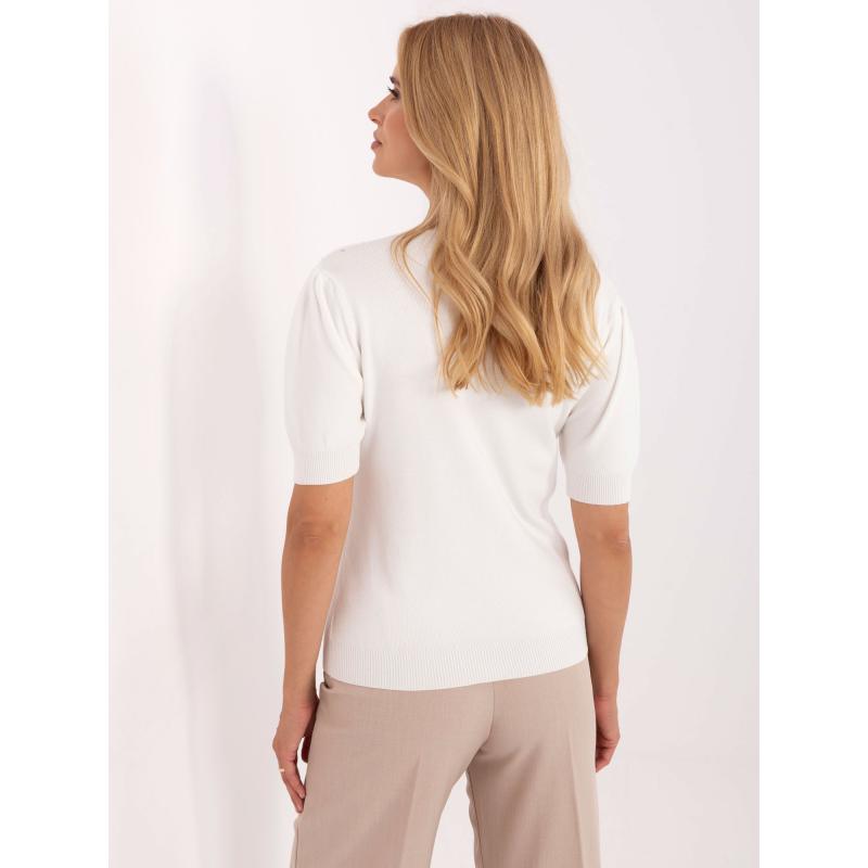 Ecru dámsky sveter s viskózovou zmesou