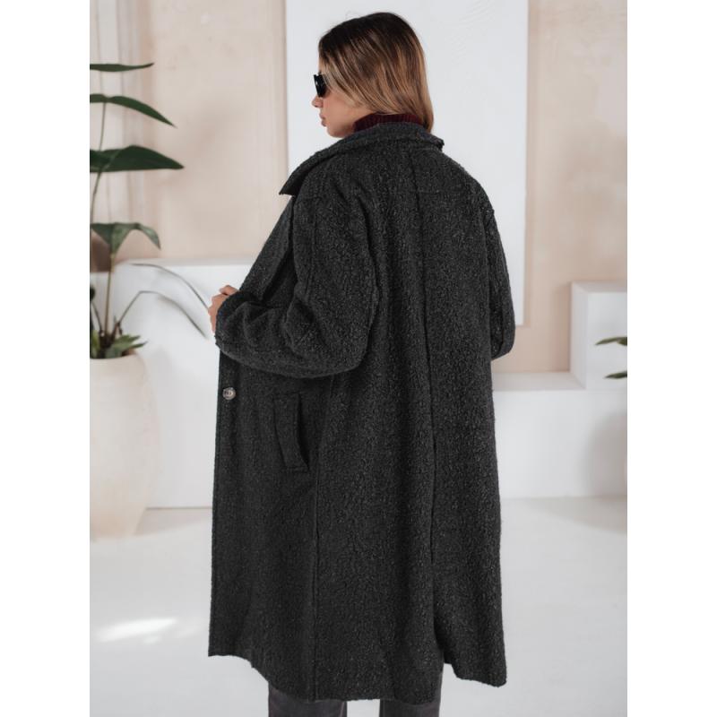 Hosszú női bunda, fekete