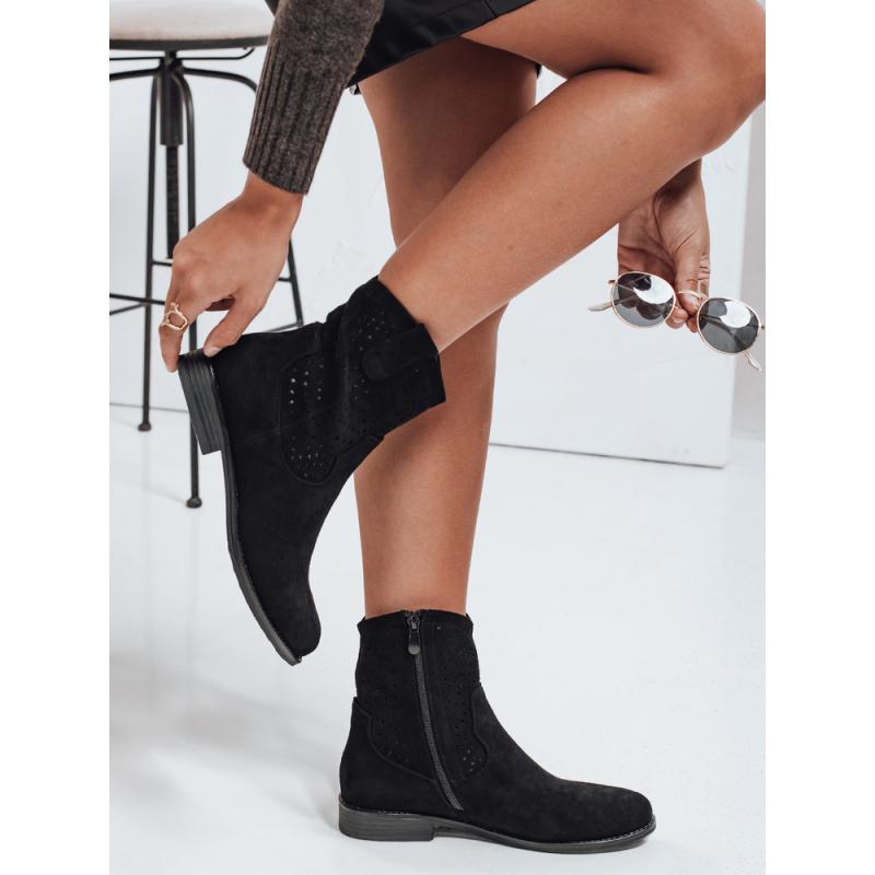 Dámské podzimní kotníkové boty, černé