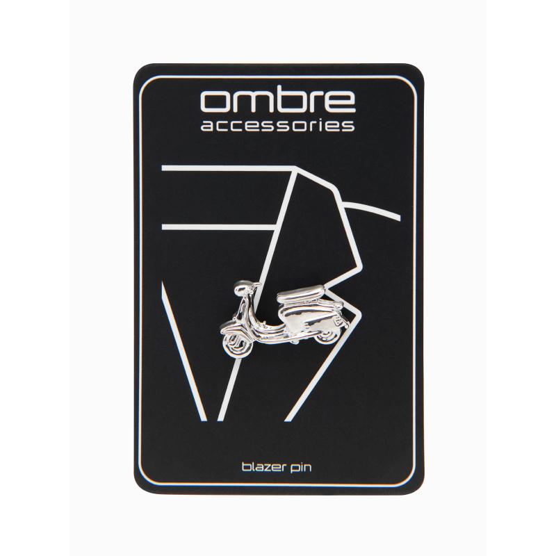 Dárková sada pro muže v cestovním stylu – stříbrná brož a klíčenka – Z105