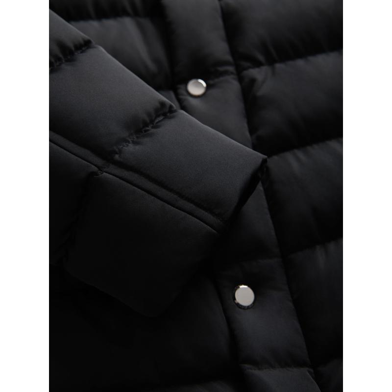 Pánská prošívaná bunda s stojáčkem a zipy na hrudi – černá V1 OM-JALP-0260